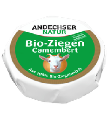 Ziegencamembert, mind. 50% Fett i. Tr., 100 gr Stück, Andechser Natur