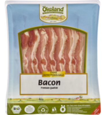 Premium Bacon, geschnitten, 80 gr Packung, Ökoland