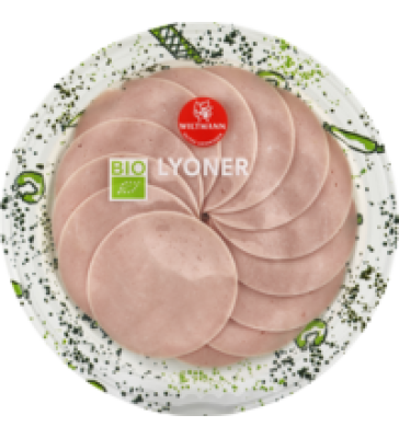 Schinken-Lyoner, geschnitten, 80 gr Packung, Wiltmann