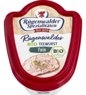 Rügenwalder Teewurst fein, 125 gr Schale, Rügenwalder Spezialitäten