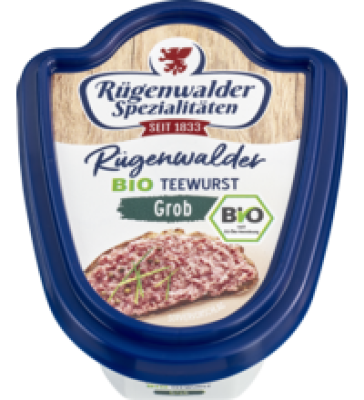 Rügenwalder Teewurst grob, 125 gr Schale, Rügenwalder Spezialitäten