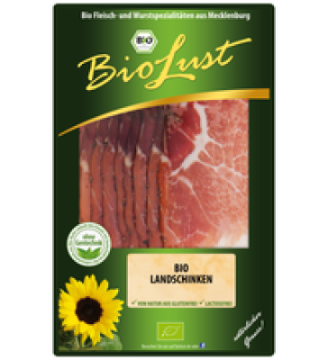 Landschinken, geschnitten, 80 gr Packung, BioLust