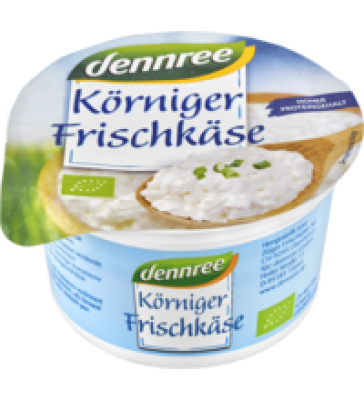 Körniger Frischkäse, mind. 19% Fett i. Tr., 200 gr Becher, dennree