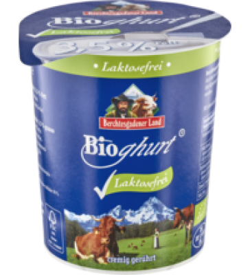 Bioghurt natur, laktosefrei, 3,5% Fett, 150 gr Becher, Berchtesgadener Land