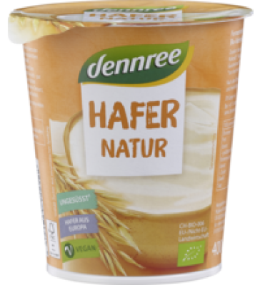 Joghurtalternative Hafer Natur, vegan, 400 gr Becher, dennree