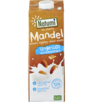 Mandeldrink, ungesüßt, vegan, 1 ltr Tetra Pack, Natumi
