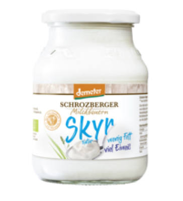 Skyr Natur, 0,2% Fett, 500 gr Glas, Schrozberger Milchbauern