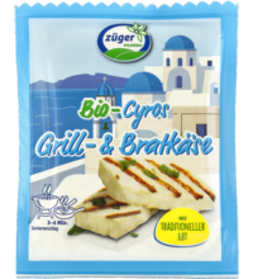 Grill- & Bratkäse „Cyros", mind. 40% Fett i. Tr., 200 gr Packung, Züger Frischkäse