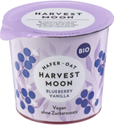 Joghurtalternative Blueberry Vanilla (aus Haferdrink), vegan, 4% Fett, 275 gr Becher, Harvest Moon