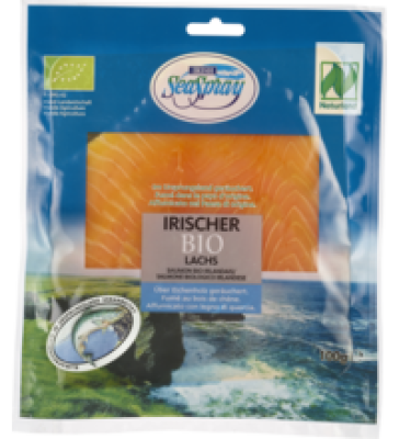 Irischer Bio-Lachs, geräuchert, 100 gr Packung, Irish Seaspray