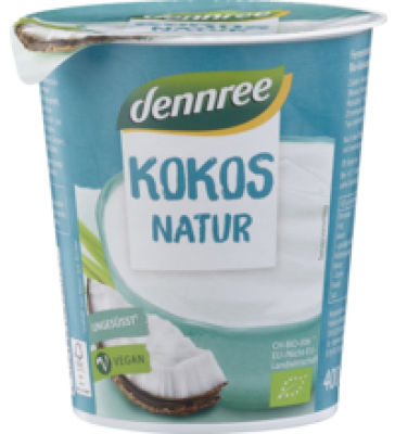 Joghurtalternative Kokos Natur, vegan, 400 gr Becher, dennree