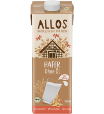 Haferdrink ohne Öl, vegan, 1 ltr Tetra Pack, Allos
