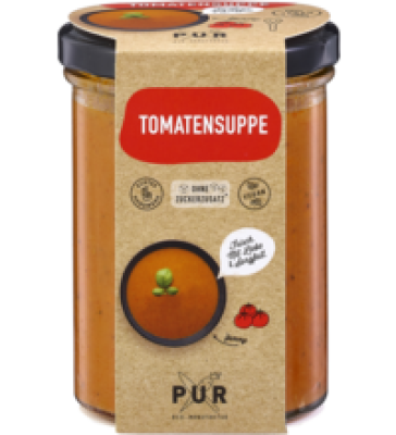 Frische Tomatensuppe, vegan, 400 gr Glas, PUR Bio-Manufaktur