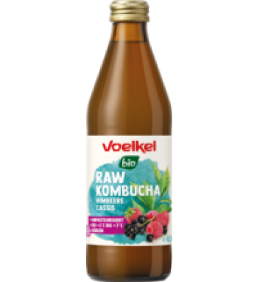 RAW Kombucha Himbeere & Cassis, vegan, 0,33 ltr Flasche, Voelkel