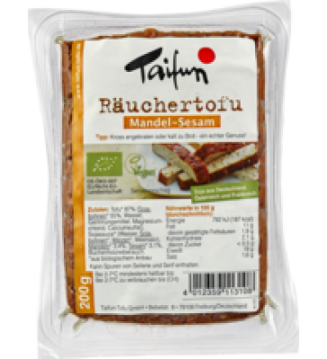 Räuchertofu Mandel-Sesam, vegan, 200 gr Stück, Taifun