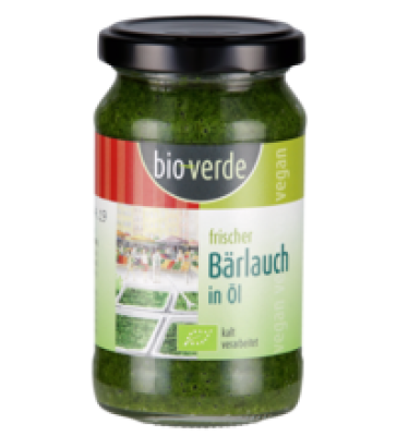 Frischer Bärlauch in Öl, vegan, 165 gr Glas, bio-verde