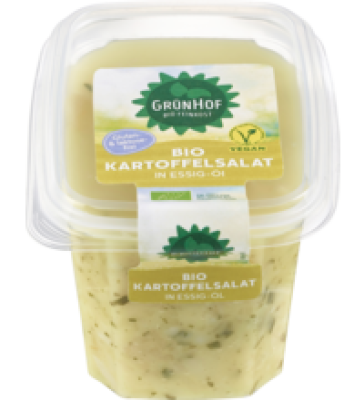 Kartoffelsalat mit Essig und Öl, vegan, 400 gr Schale, Grünhof