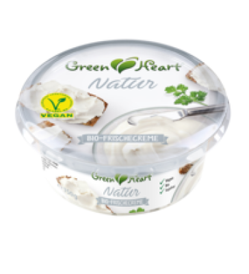 Frischecreme Natur, vegan, 150 gr Schale, Greenheart-Premiums