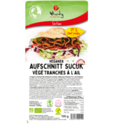 Veganer Aufschnitt Sucuk, 100 gr Packung, Wheaty