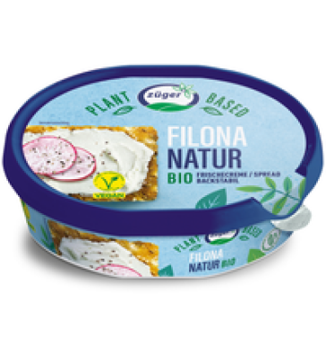 Frischecreme Filona Natur, vegan, 150 gr Schale, Züger Frischkäse