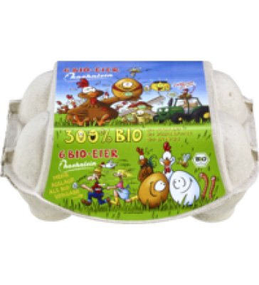 Bruderhahn-Eier, GKL M/L, 6 Stück Packung, haehnlein