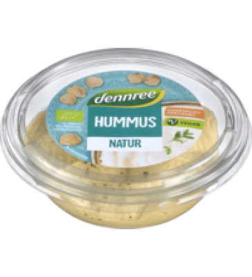 Hummus Natur, vegan, 150 gr Schale, dennree