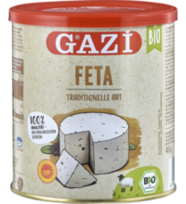 Feta, mind. 48% Fett i. Tr., 750 gr Dose (Abtropfgewicht 400 gr), GAZI BIO