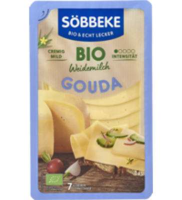 Gouda in Scheiben, cremig-mild, 50% Fett i.Tr., 125 gr Packung, Söbbeke