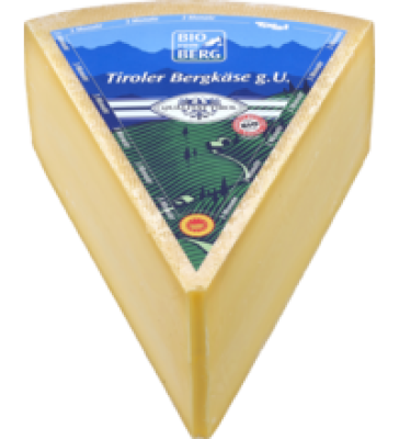 Tiroler Bergkäse g.U., österreichischer Hartkäse, laktosefrei, 45% Fett i. Tr. (16,90/kg)