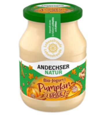 Jogurt Pumpkin Spice, 3,8% Fett, 500 gr Glas, Andechser Natur