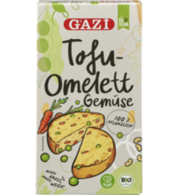 Tofu-Omelett Gemüse, vegan, 180 gr Packung, GAZI BIO