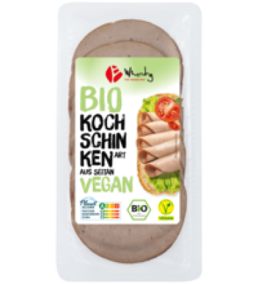 Veganer Aufschnitt nach Kochschinken Art (auf Seitanbasis), 100 gr Packung, Wheaty