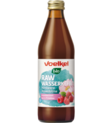 RAW Wasserkefir Himbeere-Rosenblüte, vegan, 0,33 ltr Flasche, Voelkel
