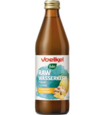 RAW Wasserkefir Zitrone-Ingwer, vegan, 0,33 ltr Flasche, Voelkel