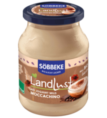 Landlust Joghurt mild Moccachino, 3,8% Fett, 500 gr Glas, Söbbeke