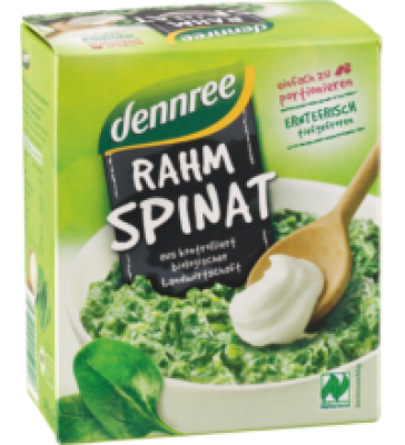 Rahmspinat, 400 gr Schachtel, Tiefkühlware, dennree