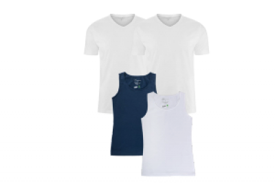 Damen-Top, aus 95% Bio-Baumwolle und 5% Elasthan, verstellbare Spaghetti-Träger, weiß, Größe L, 2 Stück, Living Crafts