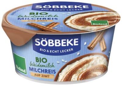 Weidemilch Milchreis auf Zimt, 3,8% Fett, 150 gr Becher, Söbbeke