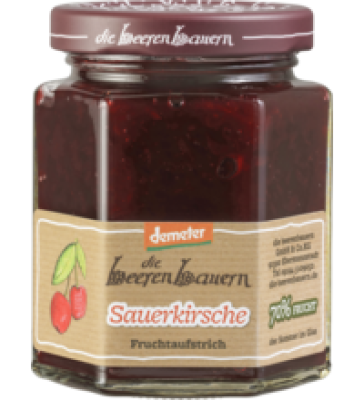 Fruchtaufstrich Sauerkirsche, vegan, 200 gr Glas, die beerenbauern