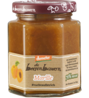 Marille Fruchtaufstrich demeter, 200 gr Glas -70% Fruchtanteil, die beerenbauern