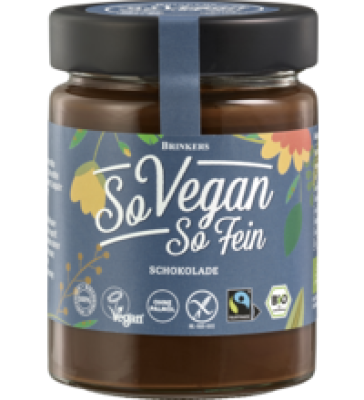 Schokolade Aufstrich, vegan, 270 gr Glas, Brinkers