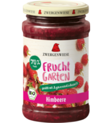 Fruchtaufstrich „FruchtGarten” Himbeere, vegan, 225 gr Glas, Zwergenwiese