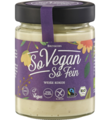 Weiße Kokos Creme, vegan, 270 gr Glas, So Vegan So Fein
