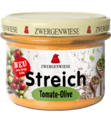 Tomate-Olive Streich, vegan, 180 gr Glas, Zwergenwiese