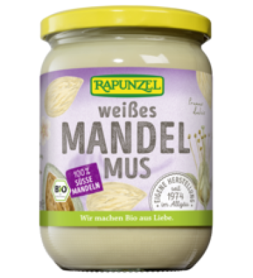 Weißes Mandelmus, vegan, 500 gr Glas, Rapunzel