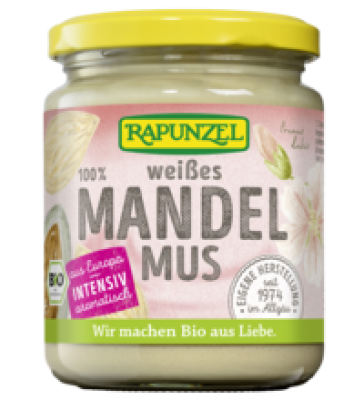 Weißes Mandelmus, vegan, 250 gr Glas, Rapunzel