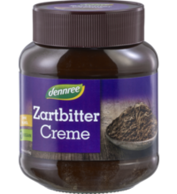 Zartbitter Creme, vegan, 400 gr Glas, dennree
