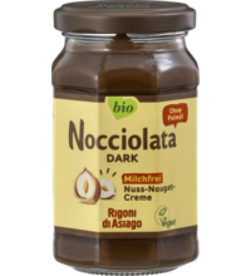 Nocciolata Dark - Nuss-Nougat-Creme, vegan, 250 gr Glas, Rigoni di Asiago