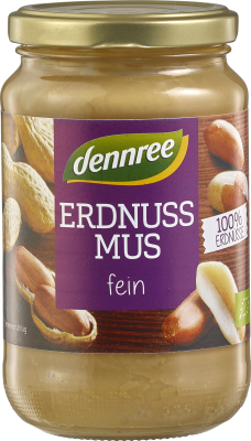 Erdnussmus, vegan, 350 gr Glas, dennree