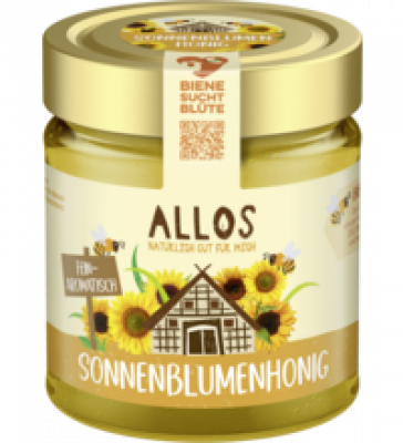 Sonnenblumenhonig, 500 gr Glas, Allos